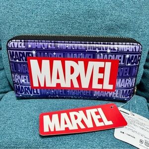Marvel Purple/Red/White leather zip around Unisex Long Wallet